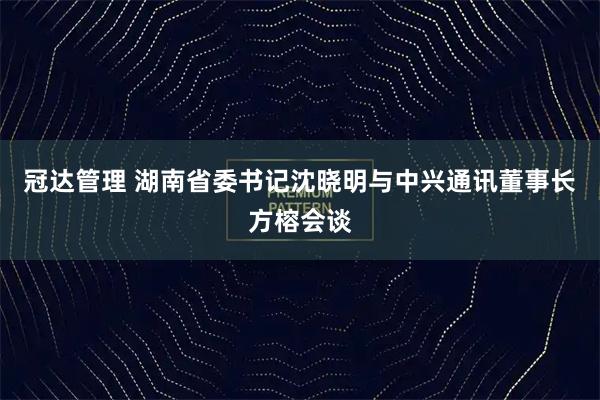冠达管理 湖南省委书记沈晓明与中兴通讯董事长方榕会谈