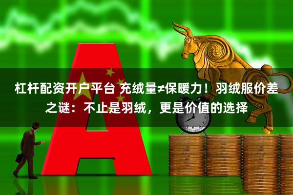 杠杆配资开户平台 充绒量≠保暖力！羽绒服价差之谜：不止是羽绒，更是价值的选择