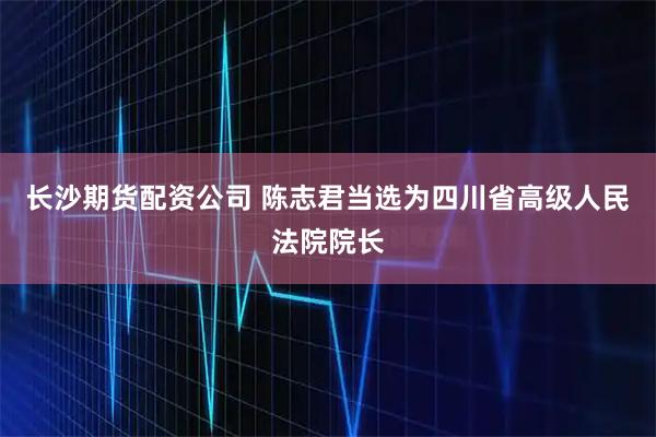 长沙期货配资公司 陈志君当选为四川省高级人民法院院长